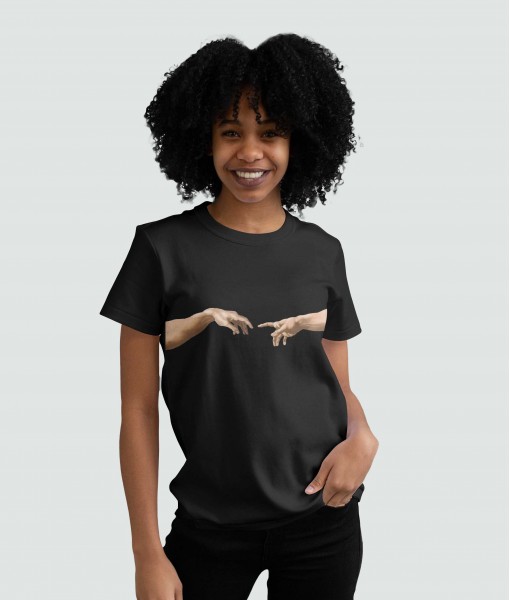 Дамска тениска с щампа Арт The Creation of Adam - TShirtArtShop.com